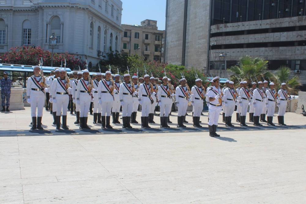 Egyptian Naval Guard of Honour for Wreath Laying Ceremony by Captain